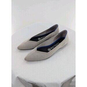 Rothy's The Point Sz 7.5 Ballet Flats Retired Light Gray Birdseye Washable Work